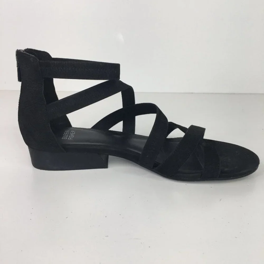 Eileen Fisher Strappy Black Sandals 8.5